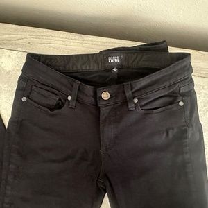 Paige Skyline Ankle Peg Black Shadow Jeans Stretch size 27